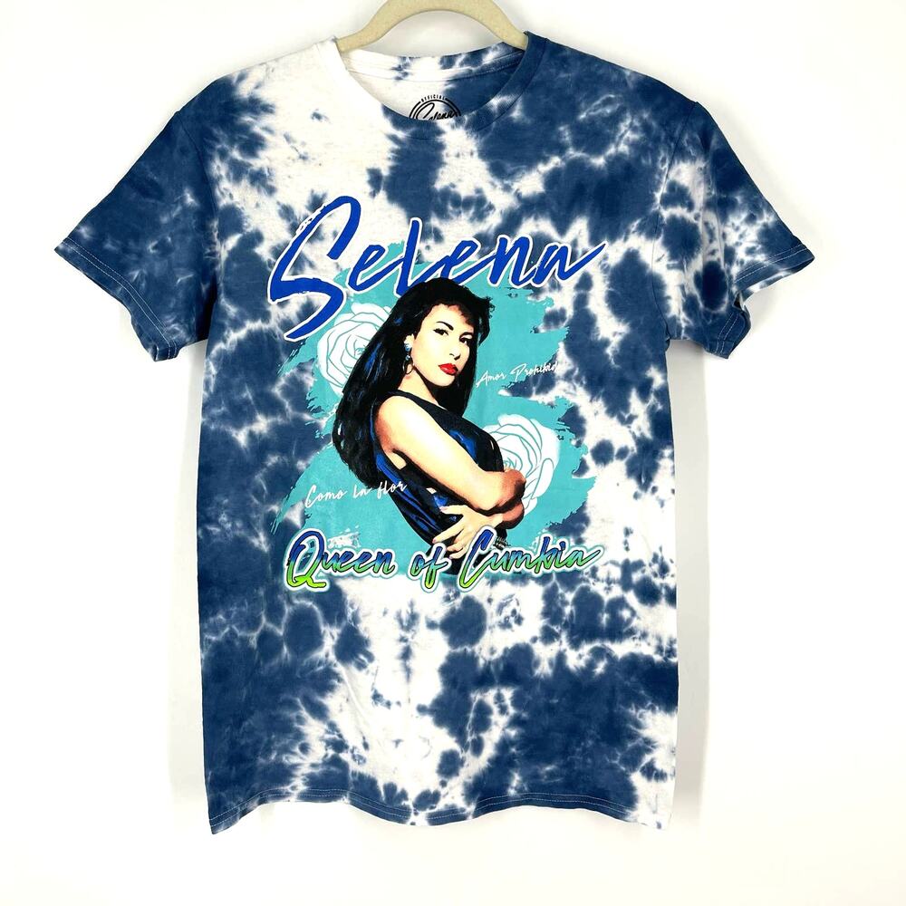 Selena Queen Of Cumbia Portrait Tie Dye T-Shirt Blue Size Small NWOT‎